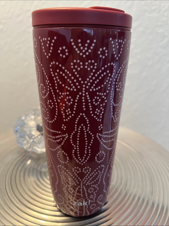 Zak! Other - ZAK! NWOT 20 oz Burgundy Dot-Pattern Travel Tumbler